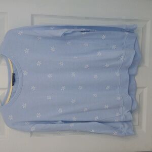 Jane and Delancey Lightweight  Crewneck Sweatshirt Size Large  Light Blue